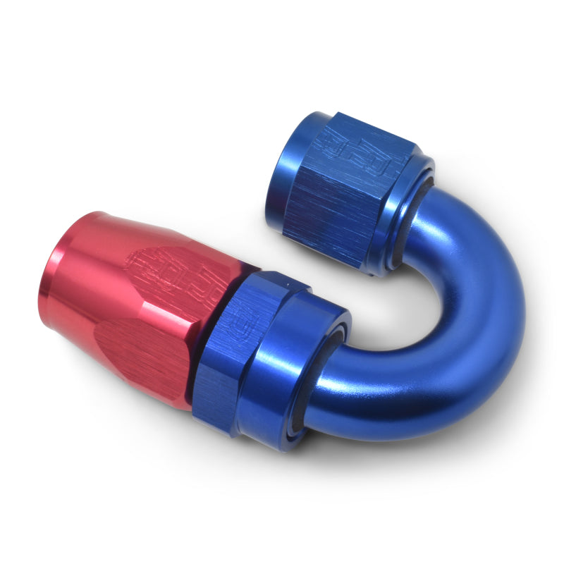 Russell 613510 Performance -8 AN Red/Blue 180 Degree Full Flow Swivel Hose End (With 3/4in Radius)