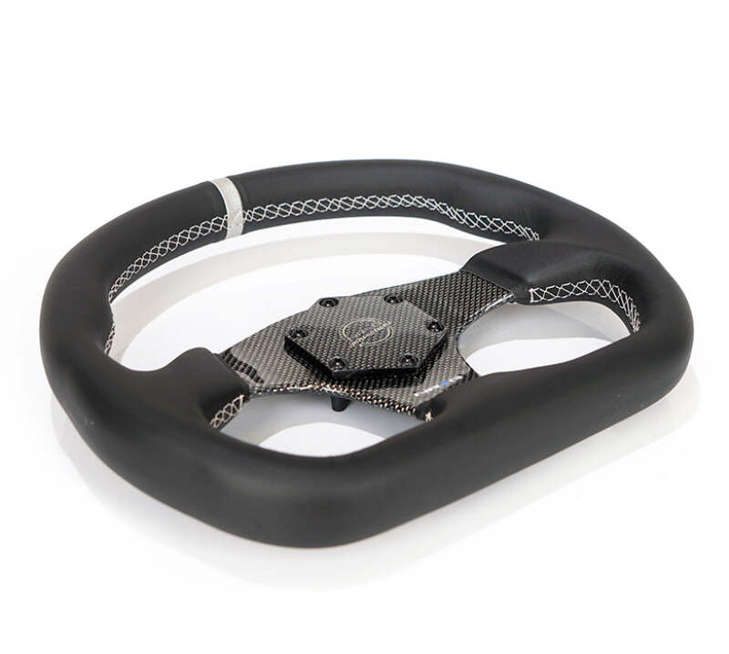 NRG RST-024CF RST-024CF/SL Carbon Fiber Flat Bottom Steering Wheel Silver CF