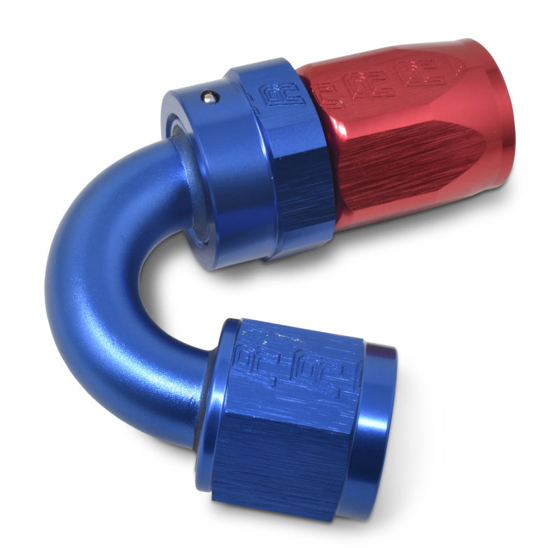 Russell 613460 Performance -8 AN Red/Blue 150 Degree Full Flow Swivel Hose End (With 3/4in Radius)