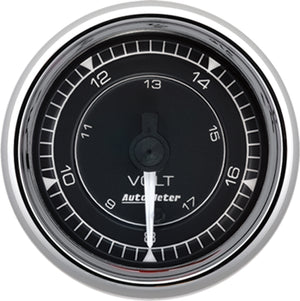 AutoMeter 9791 AutoMeter Chrono 2-1/16in 18V Digital Stepper Motor Voltmeter Gauge - Chrome