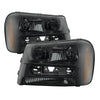 9028595 Xtune fits Chevy 02-09 Trailblazer OEM Style Headlights Black Smoke HD