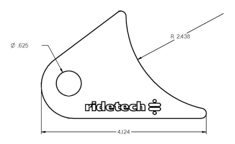 Ridetech 90000144 Large Rear Axle Tab for Tri Link No Powdercoat