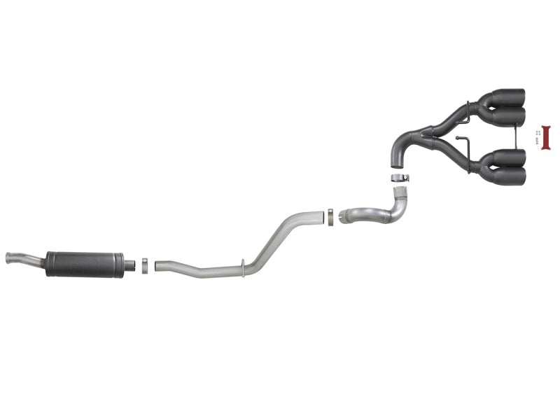 AFE 49-38071-B Series 2.5in. 304 SS C/B Exhaust System 2018 fits Jeep Wrangler