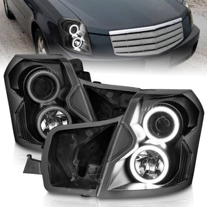 ANZO 121417 2003-2007 fits Cadillac CTS Projector Headlights w/ Halo Black (CCFL)