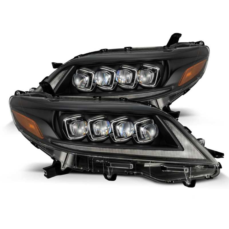 AlphaRex 880768 2011+ fits Toyota Sienna NOVA LED Proj Headlights Plank Style Black w/Activ Light/Seq Signal/DRL