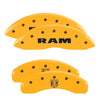 MGP 55005SRMHYL 4 Caliper Covers Engraved Front fits Ram Rear Ramhead Yellow Fin