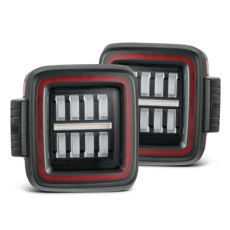 AlphaRex 602020 18-23 fits Jeep Wrangler JL NOVA Prismatic LED Taillights Bla