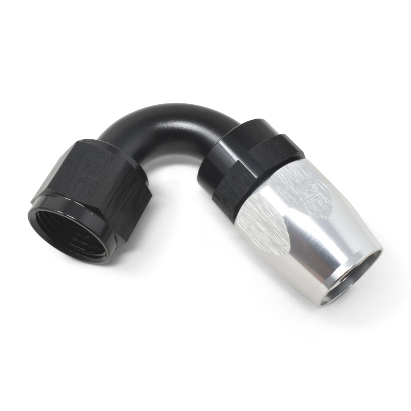 Russell 613423 Performance -10 AN Black/Silver 120 Degree Tight Radius Full Flow Swivel Hose End