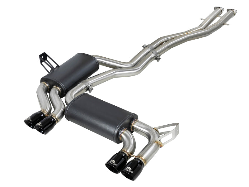 AFE 49-36344-B orceXP 2.5 IN 304 Stainless Steel Cat-Back Exhaust System w/ Bla
