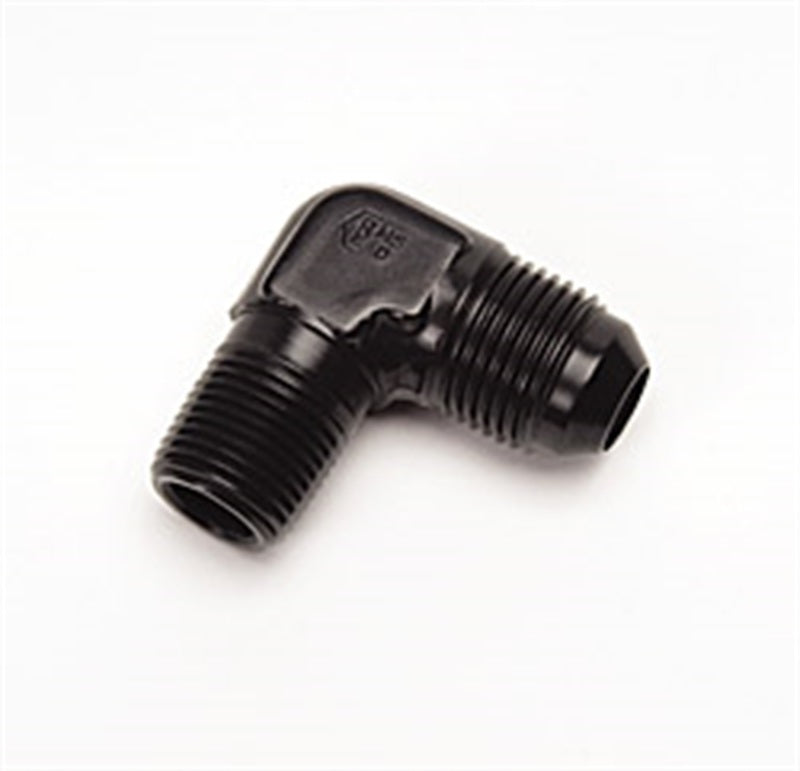 Russell 660823 Performance -6 AN to 1/4in NPT 90 Degree Flare to Pipe Adapter (Black)