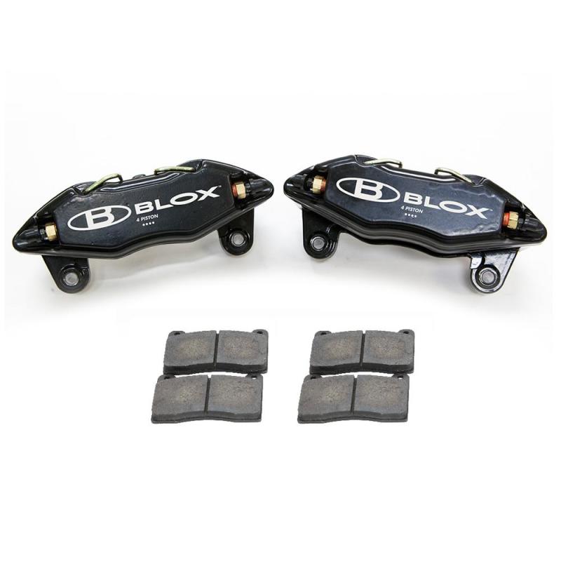 BLOX Racing BXBS-10500 Forged 4 Piston Calipers and Pads (Fits Honda/fits Acura 262mm Rotors)