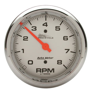AutoMeter 19302 Autometer Pro-Cycle Gauge Tach 3 3/4in 8K Rpm 2&4 Cylinder Silver