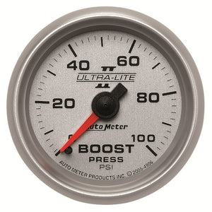 AutoMeter 4906 Autometer Ultra-Lite II 52mm 0-100 PSI Mechanical Boost Gauge
