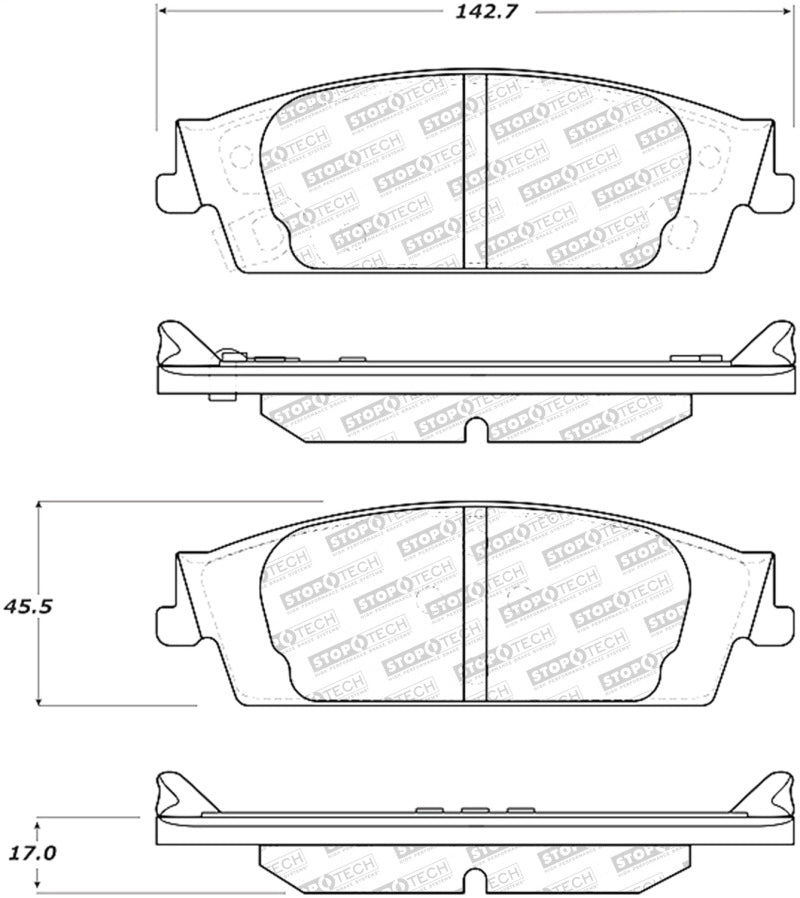 Stoptech 305.1707 15-17 Cadillac Escalade ESV Street Performance Rear Brake Pads