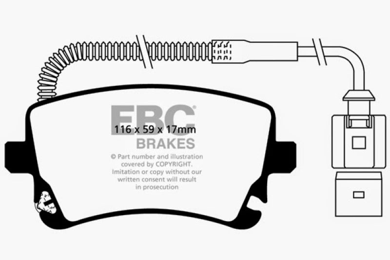 EBC DP21470 fits Audi 09-11 A6 Quattro 3.0 Supercharged Greenstuff Rear Brake Pads