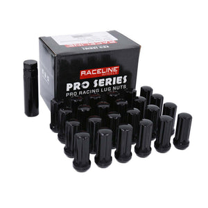 Raceline L73810DBKA6NV 9/16in Duplex Spline Black Lug Nuts (24 Pack)