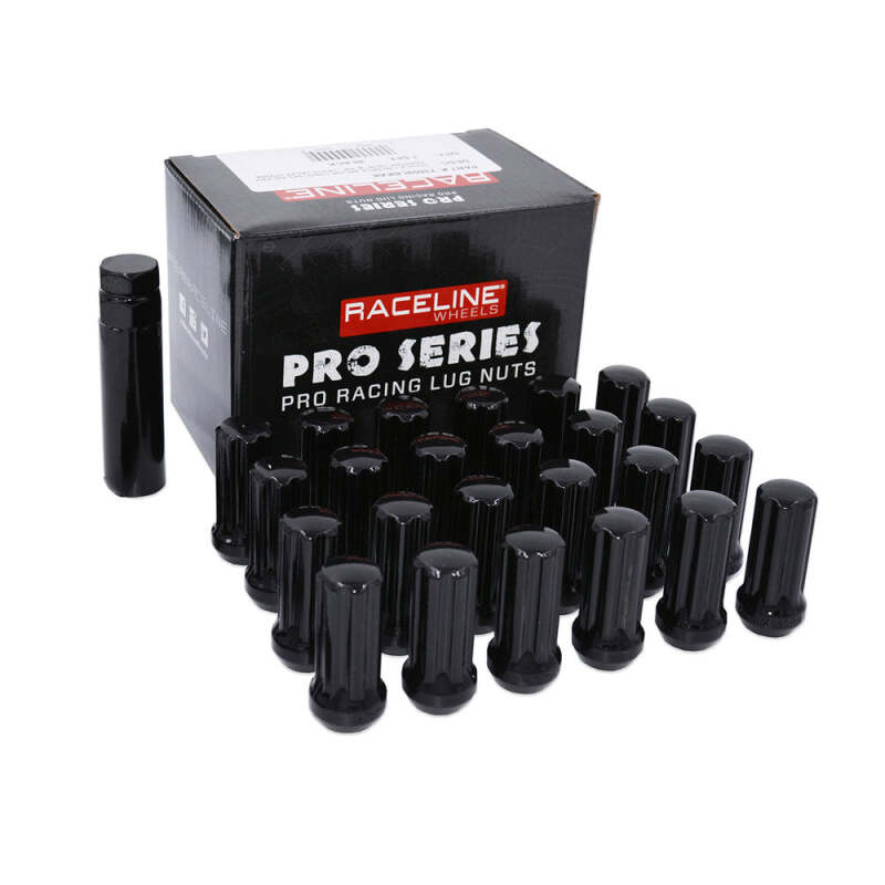 Raceline L73810DBKA6NV 9/16in Duplex Spline Black Lug Nuts (24 Pack)