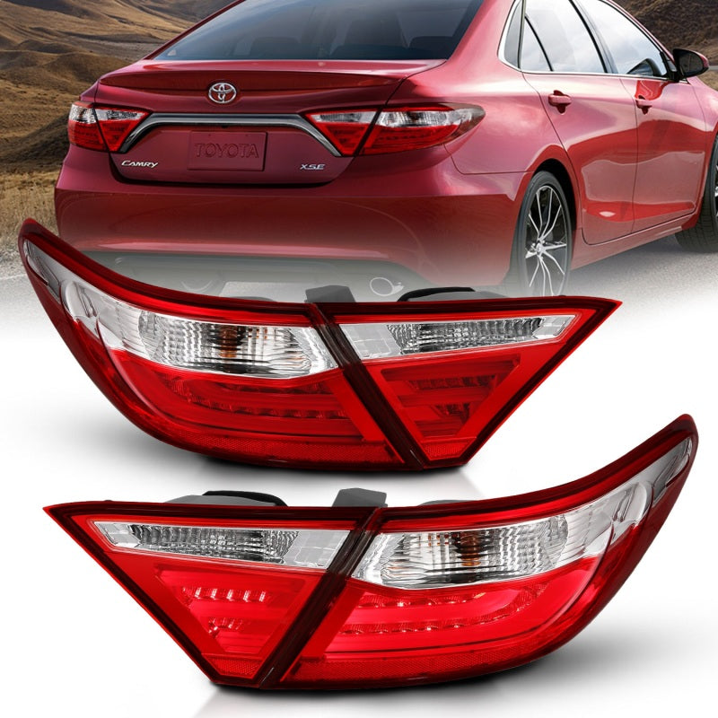 ANZO 321335 2016 fits Toyota 15-20 Camry LED Taillights Red/Clear