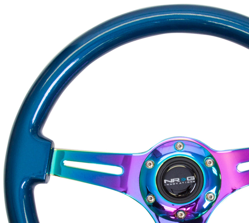 NRG ST-015MC-BL ST-015MC-BL Classic Wood Grain Steering Wheel Blue Pearl/Flake