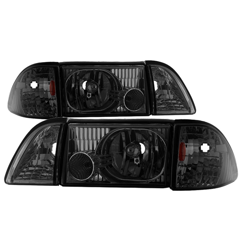 xTune 9035289 fits Ford Mustang 87-93 OEM style Headlights 6pcs Amber - Smoked