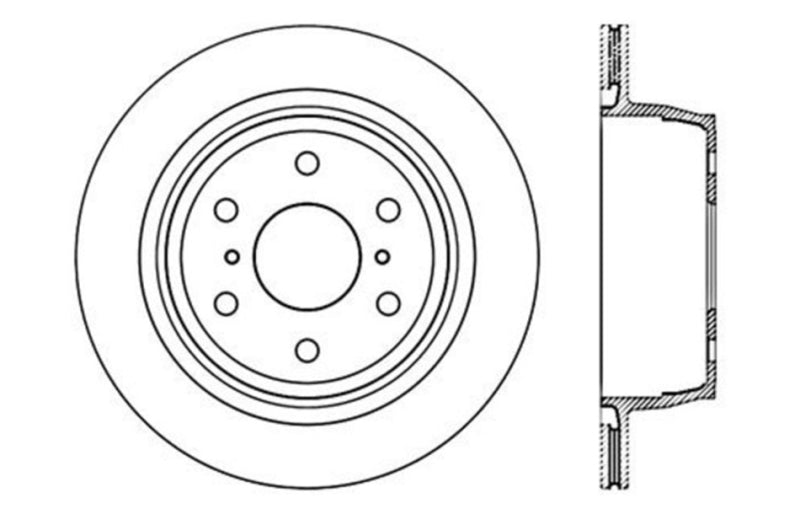 Stoptech 127.66065L 07-10 fits GMC Sierra (w/ Rear Drum) / 07-09 GMC Yukon Rear Left Slotted & Drilled Rotor