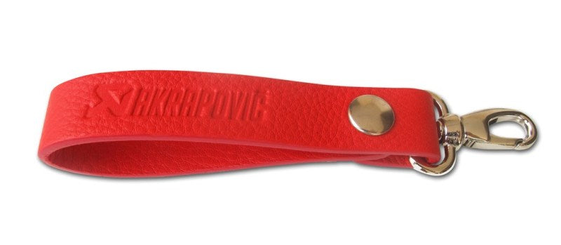 Akrapovic 800953 Leather Loop Keychain - red