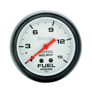 AutoMeter 5810 Autometer Phantom 66.7mm 0-15 PSI Mechanical Fuel Pressure Gauge
