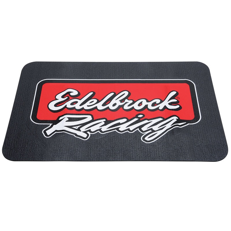 Edelbrock 2324 Racing Fender Cover - PVC Foam Mat - 2 Color Printed Edelbrock Racing Logo
