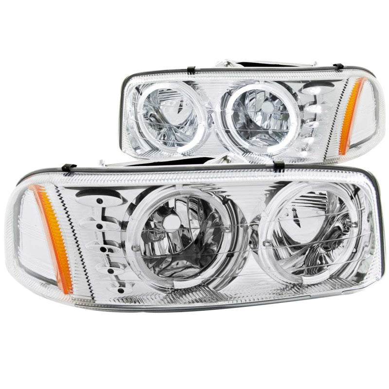 ANZO 111208 1906 Gmc Sierra 1500 Crystal Headlights w/ Halo and LED Chrome