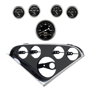 AutoMeter 2207-07 Autometer Old Tyme Black Direct Fit Dash Kit 55-56 fits Chevrolet (1 x 3-3/8in. / 4 x 2-1/16in.)