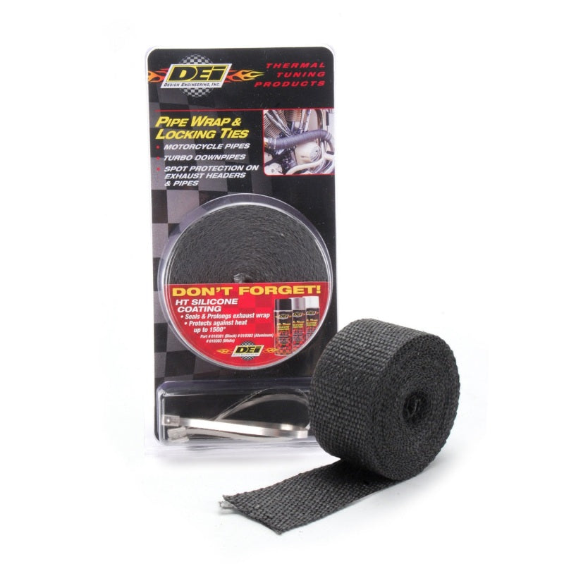 DEI  10119 Exhaust Wrap Kit - Pipe Wrap and Locking Tie - Black