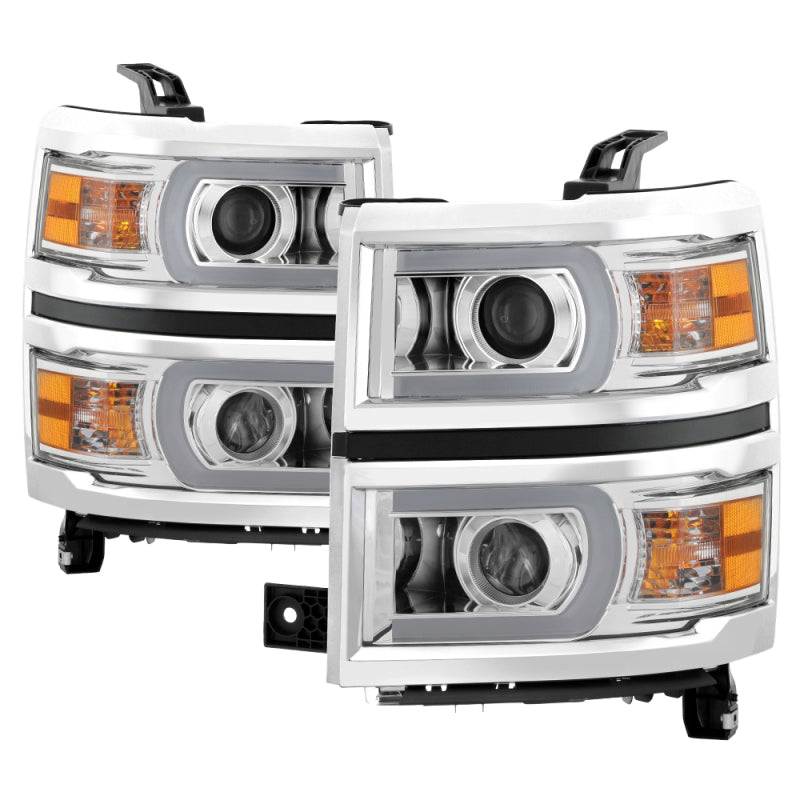9034985 Xtune fits Chevy 14-15 Silverado 1500 Projector Headlights Light Bar D
