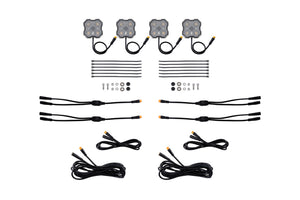 Diode Dyamics Rock Light - Amber/White-  M8 Add-On 4-Pack