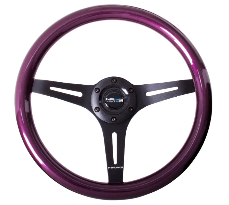 NRG ST-015BK-PP ST-015BK-PP Classic Wood Grain Steering Wheel Purple