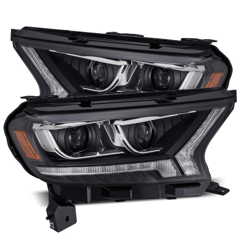 AlphaRex  880122 fits Ford 19-21 Ranger LUXX LED Proj Headlights Plank Style Bla