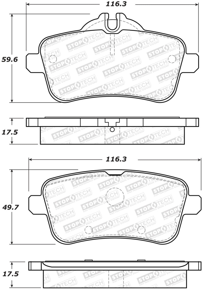 Stoptech 308.163 Street Brake Pads - Front