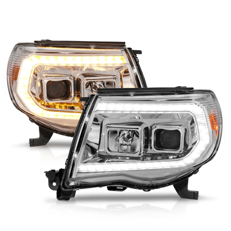 ANZO 111565 fits Toyota 05-11 Tacoma Projector Headlights w/Light Bar Switchback Chrome Housing