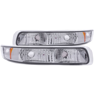 ANZO 511064 1999-2002 fits Chevrolet Silverado 1500 Euro Parking Lights Chrome w/ Amber Reflector