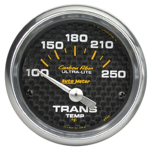 AutoMeter 4757 Autometer Carbon Fiber 52mm 100-250 Deg F Electronic Trans Temperature Gauge