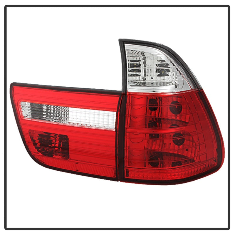Spyder 5000835 fits BMW 00-06 E53 X5 4PCS Euro Style Tail Lights- Red Clear ALT