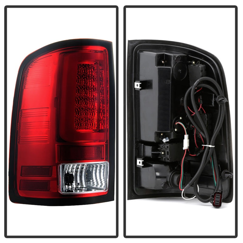 Spyder 5084767 fits GMC 07-13 Sierra 1500 V2 Light Bar LED Tail Lights - Red Cl