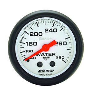 AutoMeter 5731 Autometer Phantom 52mm 140-280 Deg F Mechanical Water Temp Gauge