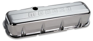 Moroso 68113 fits Chevrolet Big Block Valve Cover - w/Baffle - Stamped Steel Chr