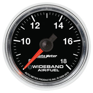 AutoMeter 3870 Autometer GS 52mm Analog 8:1-18:1 Air/Fuel Ratio Wideband Gauge