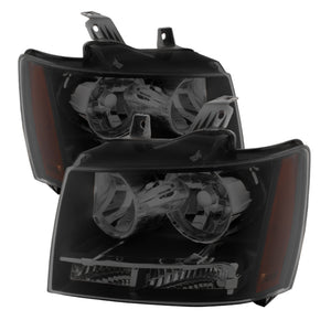 9030284 Xtune fits Chevy 07-14 Suburban 1500/2500 Crystal Headlights Black Smo