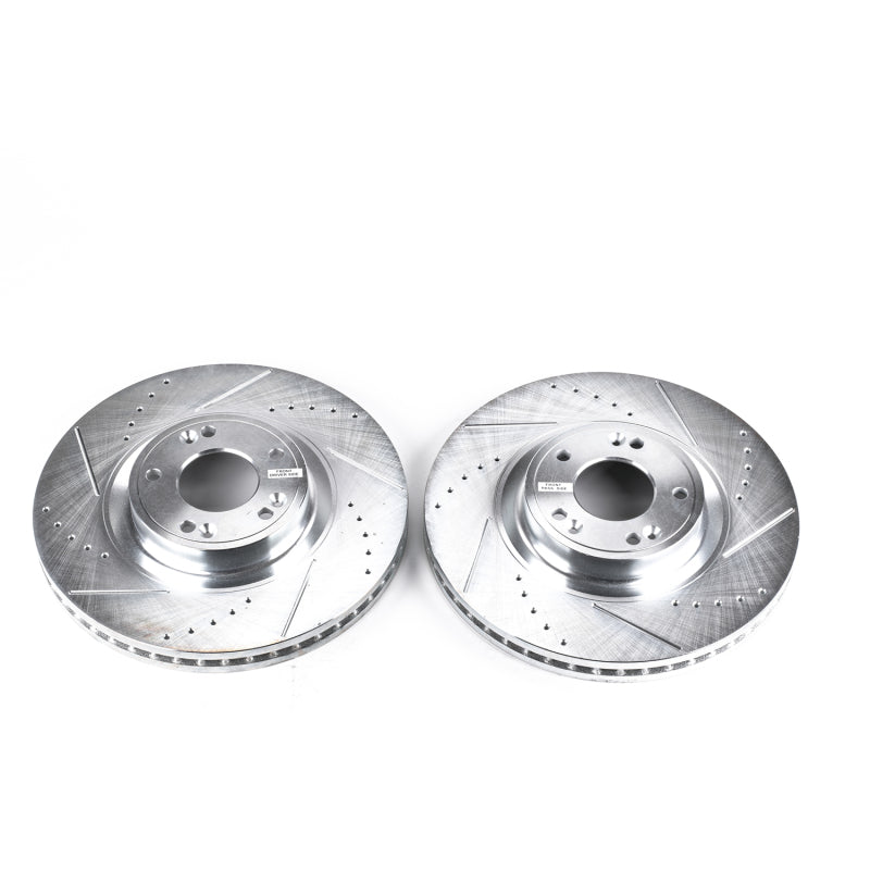 PowerStop fits Hyundai Genesis 09-14 Front Evolution Drilled & Slotted Rotors -