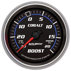 AutoMeter 7901 AutoMeter Gauge Vac/Boost 2-5/8in. 30Inhg-20PSI Mechanical Cobalt