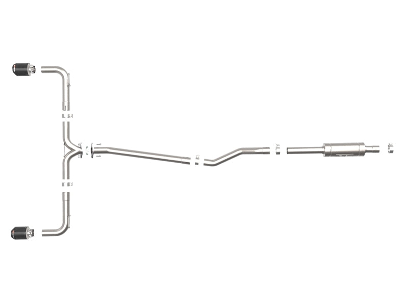 AFE 49-37015-C  2-1/2in 304 SS Cat-Back Exhaust w/ Carbon Fiber Tips 14-18 fits
