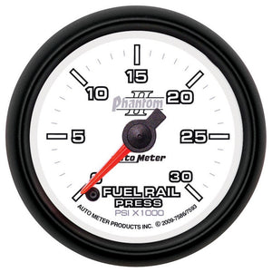 AutoMeter 7586 Autometer Phantom 52mm Full Sweep Electronic 0-30,000 PSI Diesel Fuel Rail Pressure Gauge