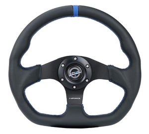 NRG RST-024MB-R-BL RST-024MB-R-BL Reinforced Steering Wheel Sport Leather Flat